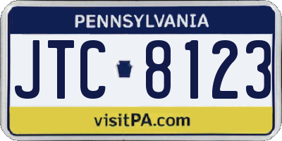 PA license plate JTC8123