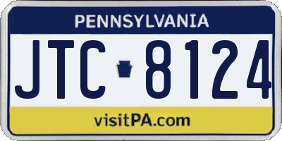 PA license plate JTC8124