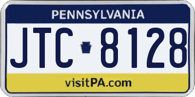 PA license plate JTC8128