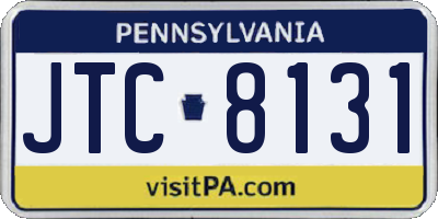 PA license plate JTC8131