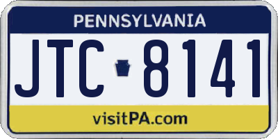PA license plate JTC8141