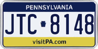 PA license plate JTC8148