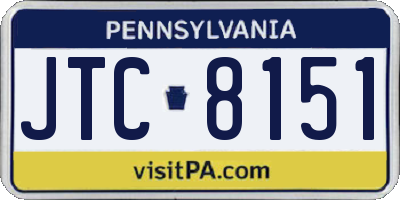 PA license plate JTC8151