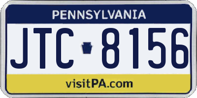 PA license plate JTC8156