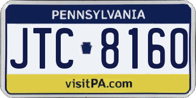 PA license plate JTC8160