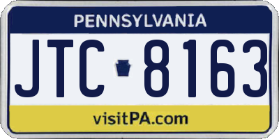 PA license plate JTC8163