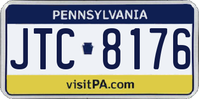 PA license plate JTC8176