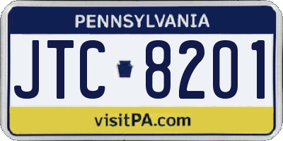 PA license plate JTC8201