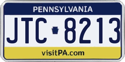 PA license plate JTC8213
