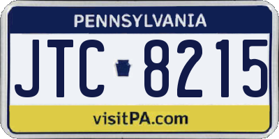PA license plate JTC8215