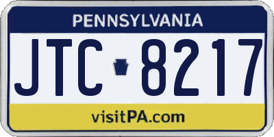 PA license plate JTC8217