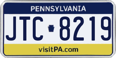 PA license plate JTC8219