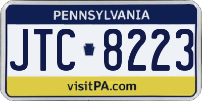 PA license plate JTC8223