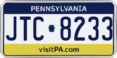 PA license plate JTC8233