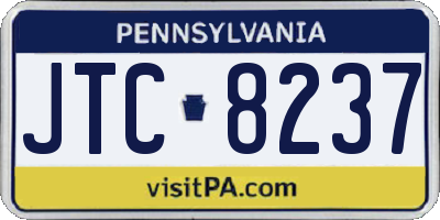 PA license plate JTC8237