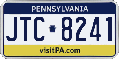 PA license plate JTC8241