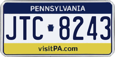 PA license plate JTC8243