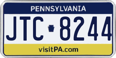 PA license plate JTC8244