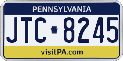 PA license plate JTC8245