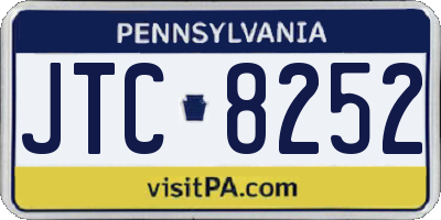 PA license plate JTC8252