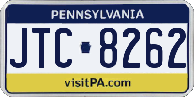 PA license plate JTC8262