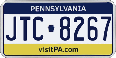 PA license plate JTC8267