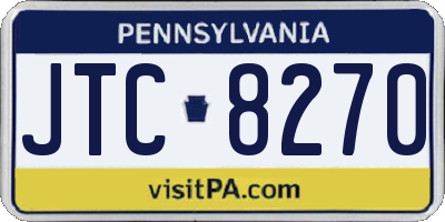 PA license plate JTC8270