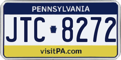 PA license plate JTC8272