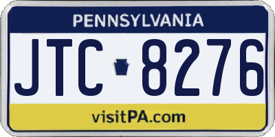 PA license plate JTC8276