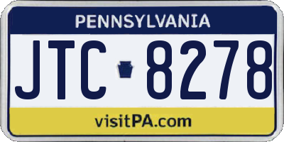 PA license plate JTC8278