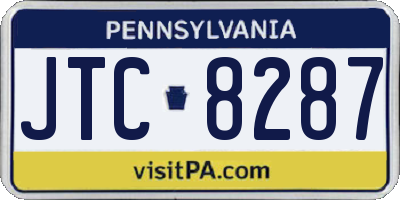 PA license plate JTC8287