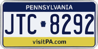 PA license plate JTC8292