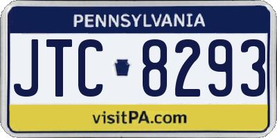 PA license plate JTC8293