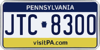 PA license plate JTC8300