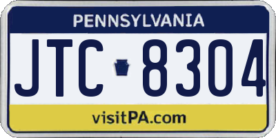 PA license plate JTC8304