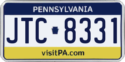 PA license plate JTC8331