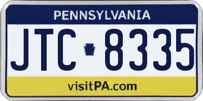 PA license plate JTC8335