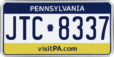 PA license plate JTC8337