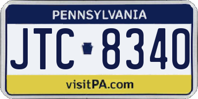 PA license plate JTC8340