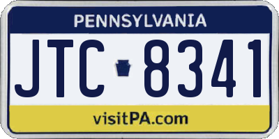 PA license plate JTC8341
