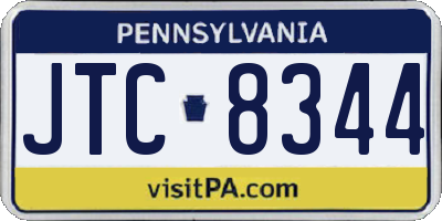PA license plate JTC8344