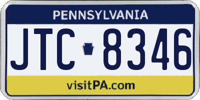 PA license plate JTC8346