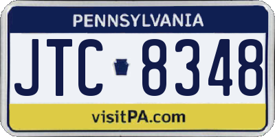 PA license plate JTC8348