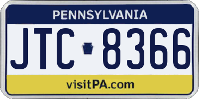 PA license plate JTC8366