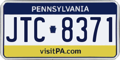 PA license plate JTC8371