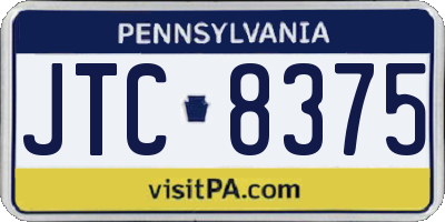 PA license plate JTC8375