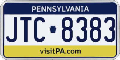PA license plate JTC8383
