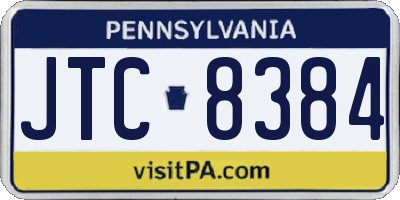 PA license plate JTC8384