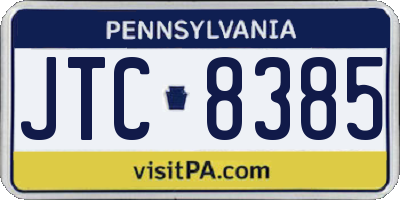 PA license plate JTC8385