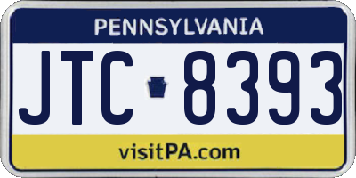 PA license plate JTC8393